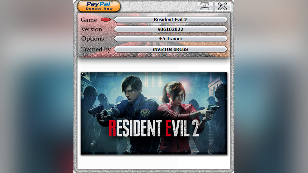 Resident Evil 2 — Trainer (+5) [20220610]