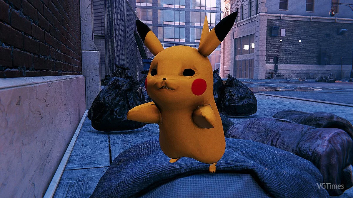 Marvel&#039;s Spider-Man Remastered — Pikachu instead of rats