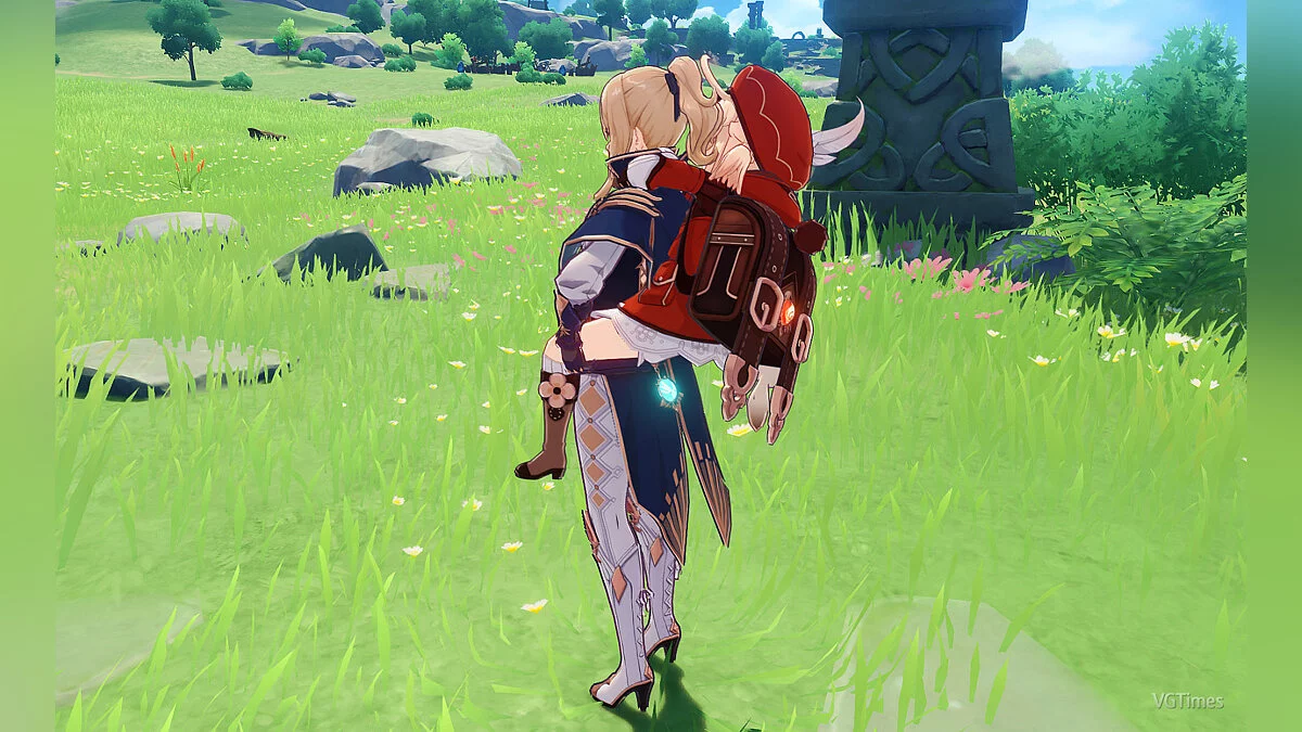 Genshin Impact — Клі на спині Джин