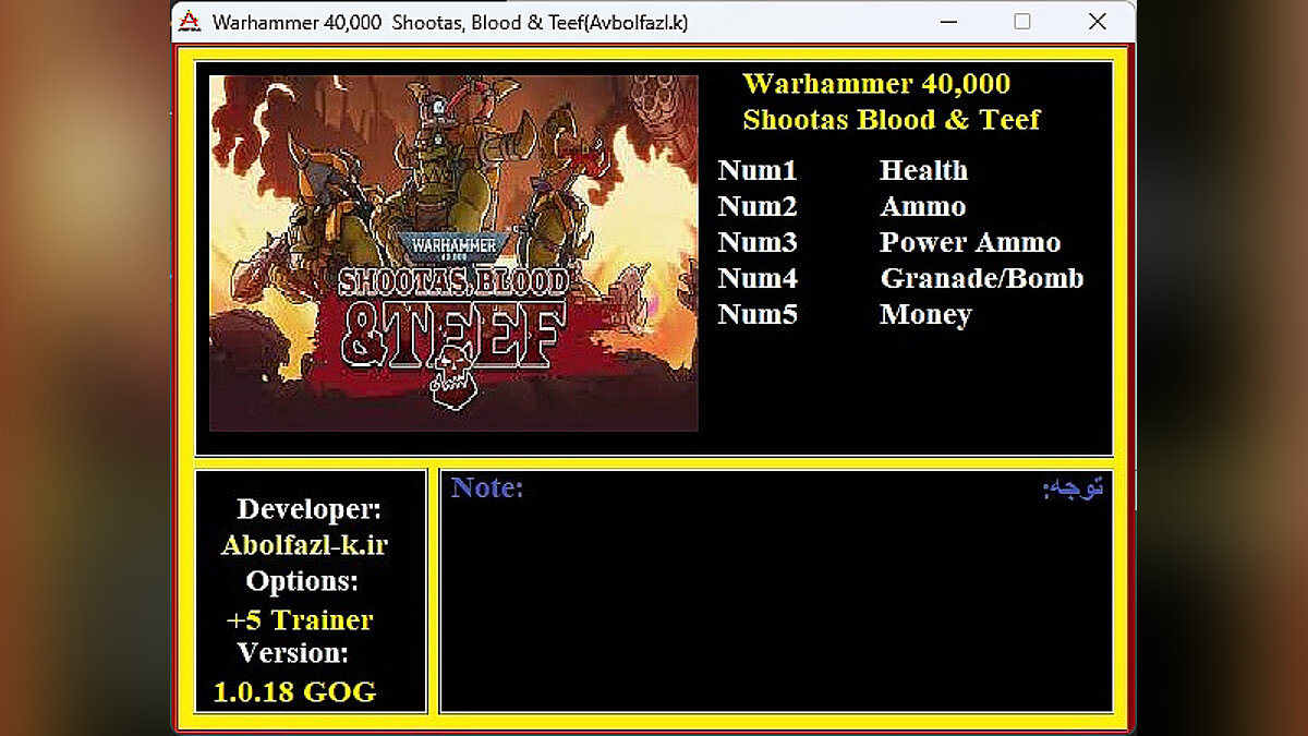 Warhammer 40,000: Shootas, Blood &amp; Teef — Trainer (+5) [1.0]