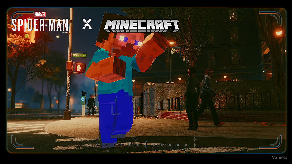 Marvel&#039;s Spider-Man Remastered — Steve from the game Minecraft