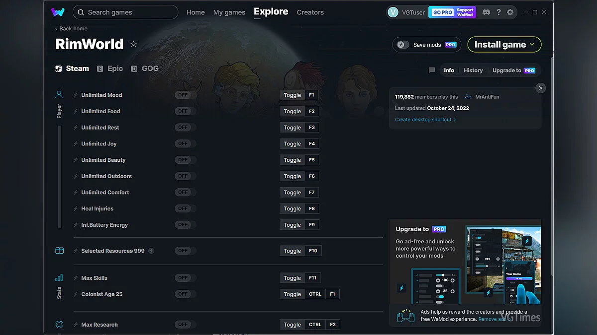 RimWorld — Entrenador (+14) del 24/10/2022 [WeMod]