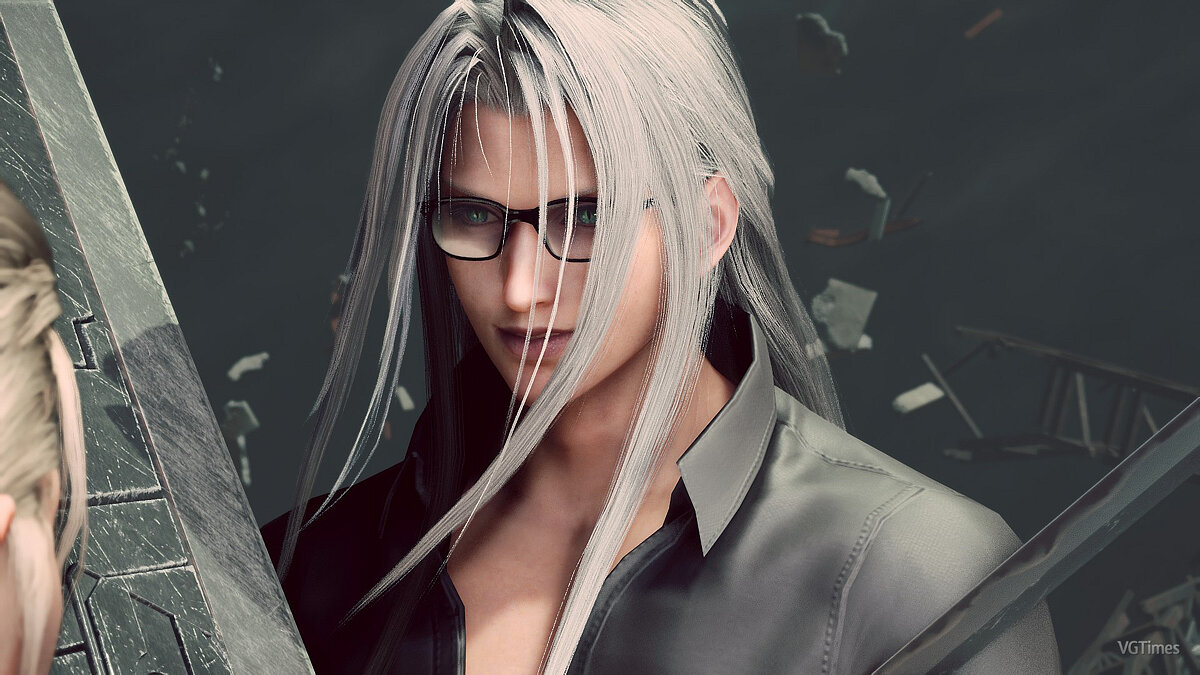 Final Fantasy VII Remake — Sephiroth in a black shirt and glasses