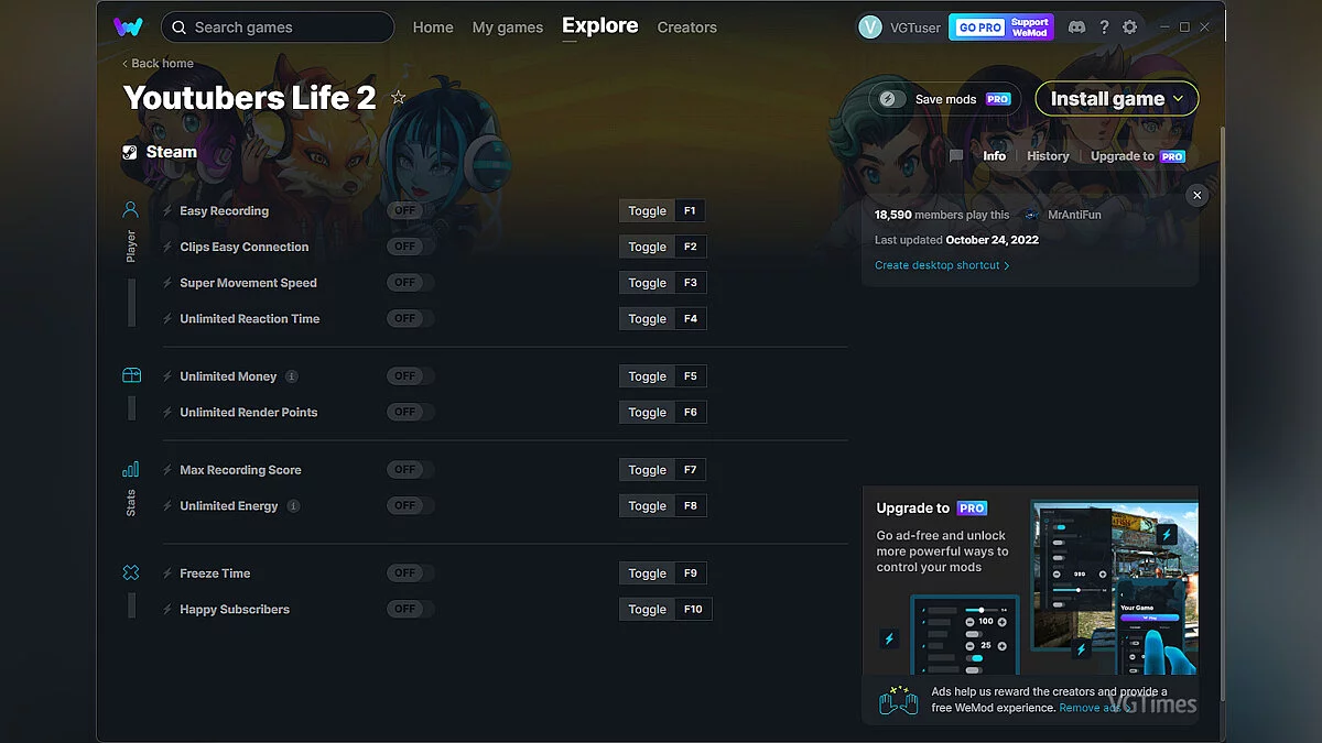 Youtubers Life 2 — Trainer (+10) from 10/24/2022 [WeMod]