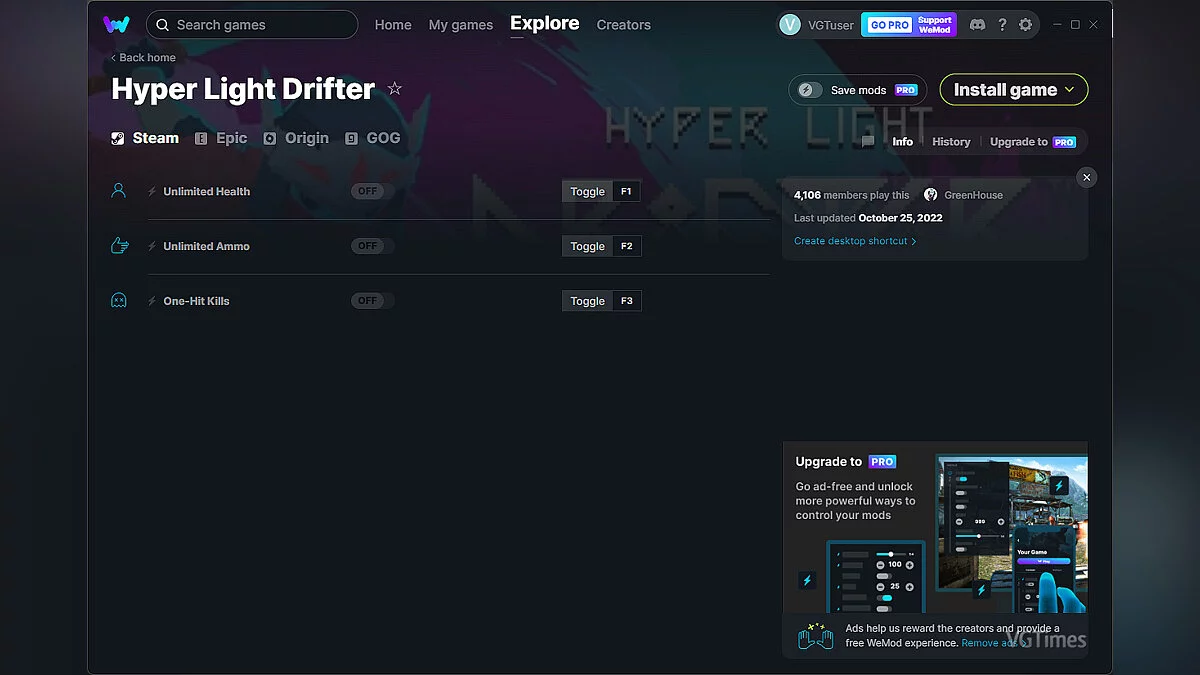 Hyper Light Drifter — Entrenador (+3) del 25/10/2022 [WeMod]