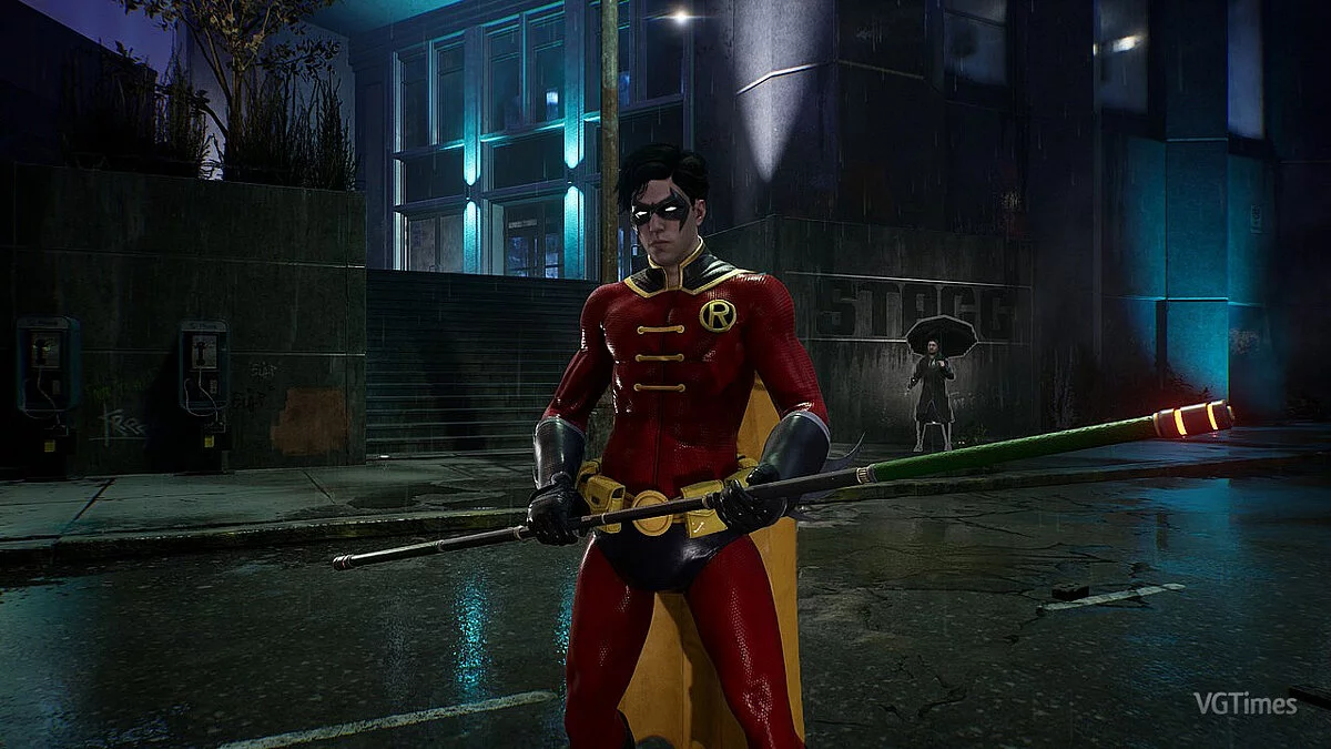 Gotham Knights — Robin in a costume from the game Arkham Knight