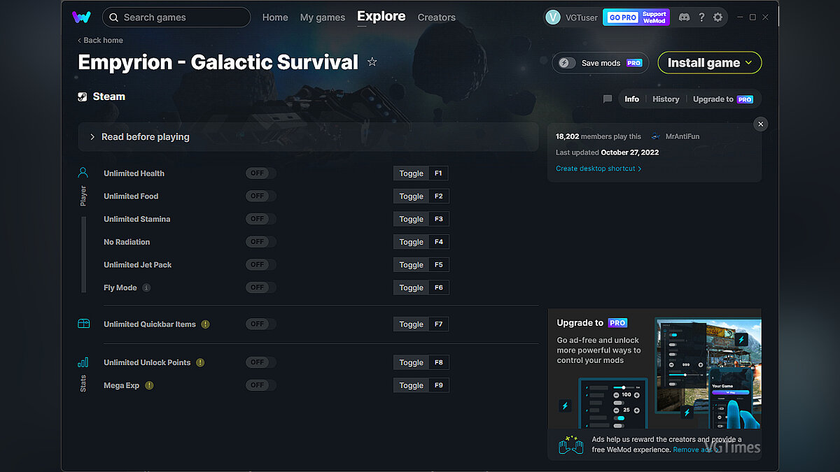 Empyrion - Galactic Survival — Trainer (+9) from 10/27/2022 [WeMod]