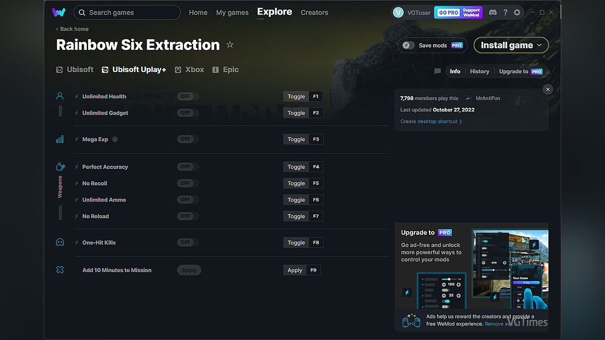 Rainbow Six Extraction — Trainer (+9) from 10/27/2022 [WeMod]