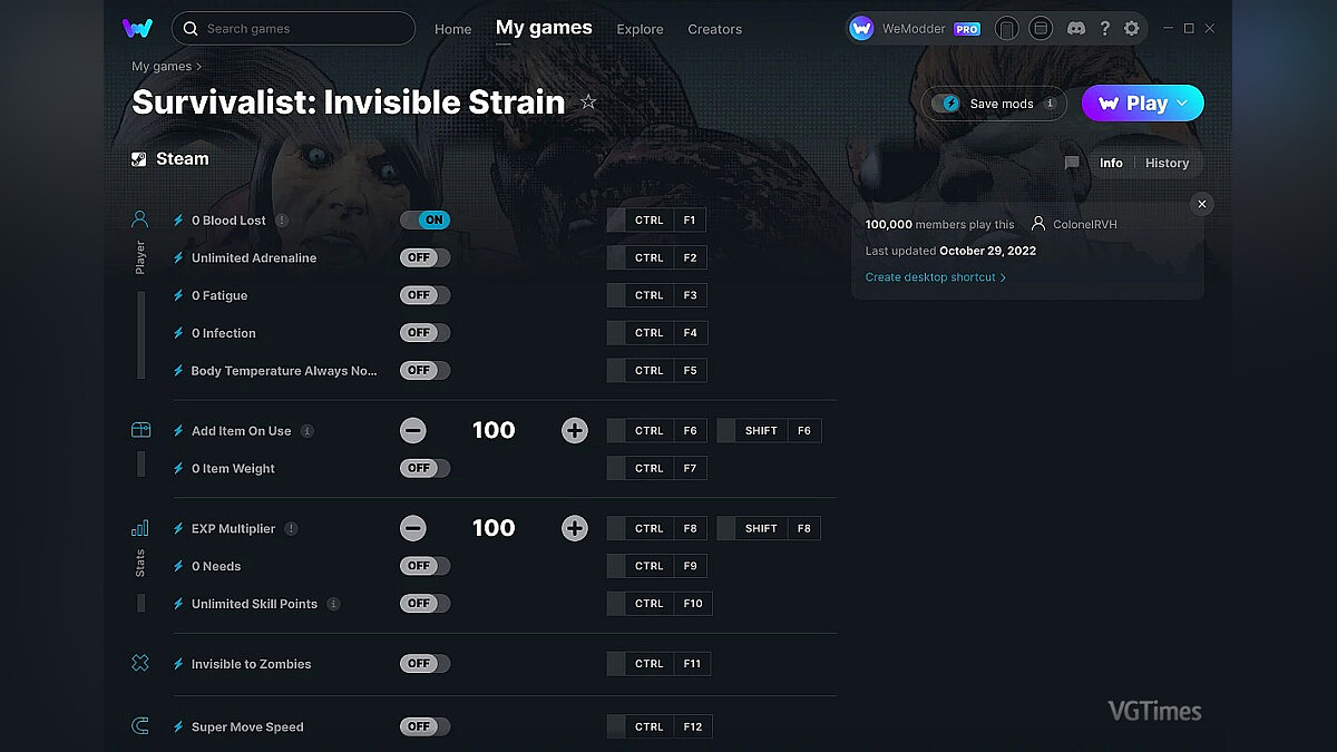 Survivalist: Invisible Strain — Trainer (+12) from 10/29/2022 [WeMod]