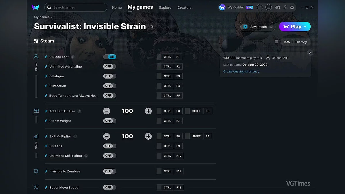 Survivalist: Invisible Strain — Trainer (+12) from 10/29/2022 [WeMod]