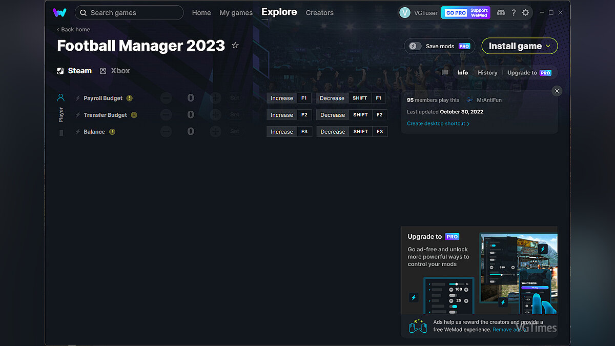 Football Manager 2023 — Trainer (+3) from 10/30/2022 [WeMod]