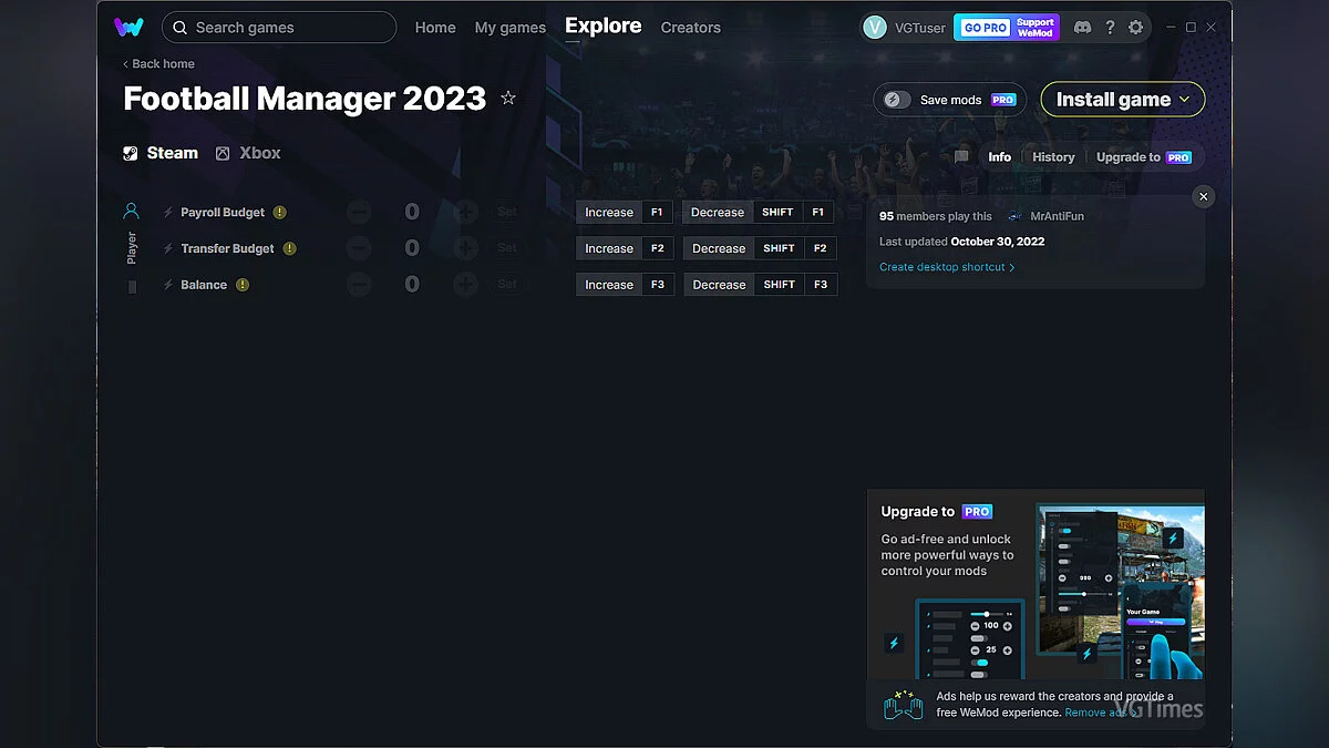 Football Manager 2023 — Trener (+3) od 30. 10. 2022 [WeMod]