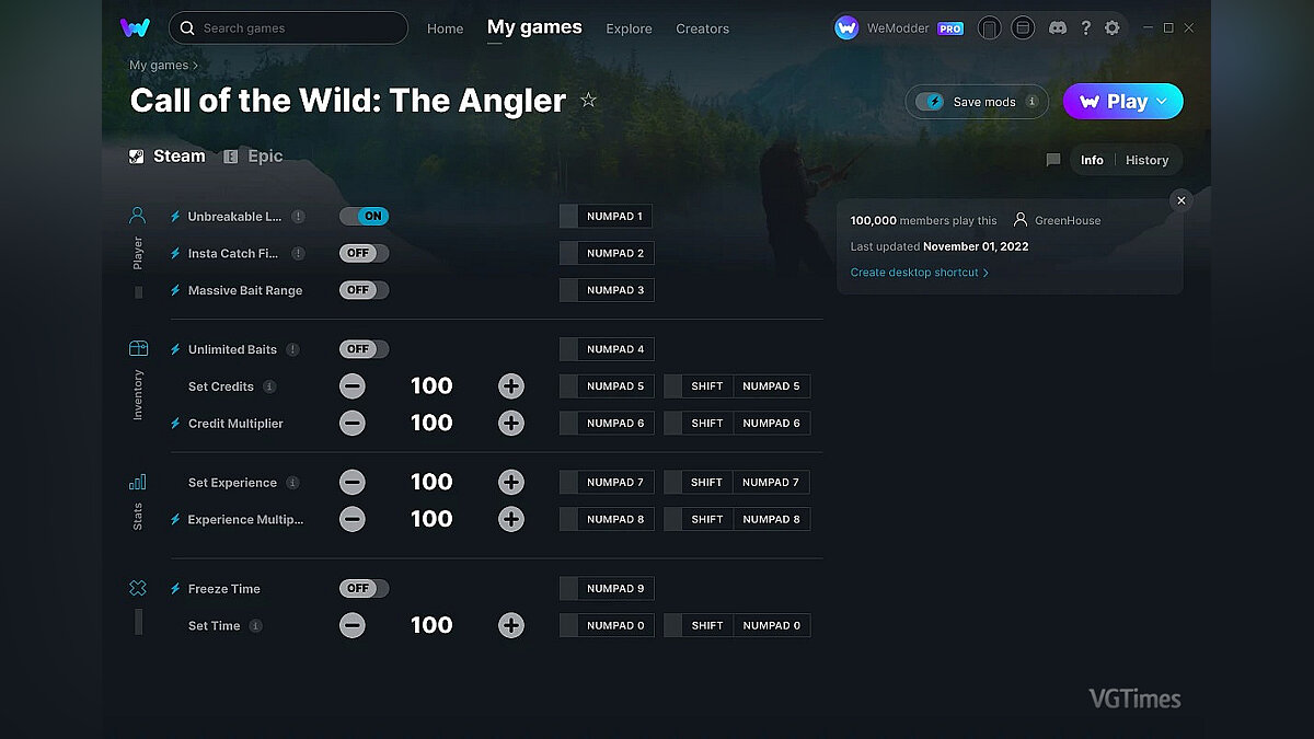 Call of the Wild: The Angler — Trainer (+10) from 11/01/2022 [WeMod]