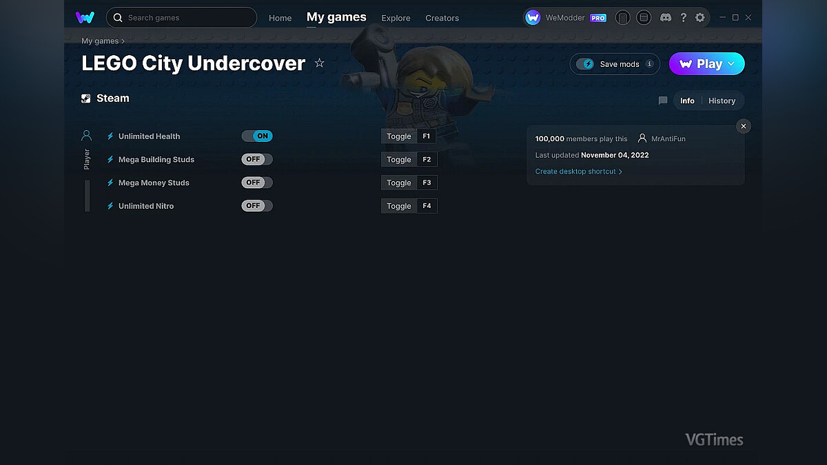 LEGO City Undercover — Trainer (+4) from 11/04/2022 [WeMod]