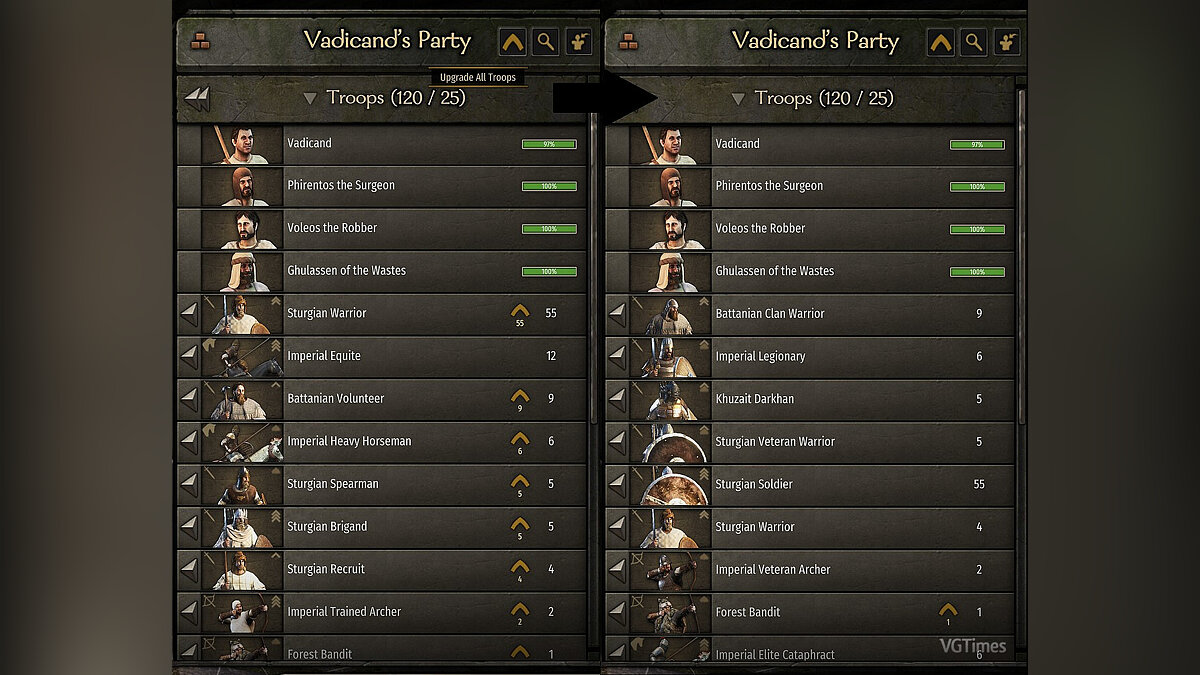 Mount &amp; Blade 2: Bannerlord — Party screen improvements