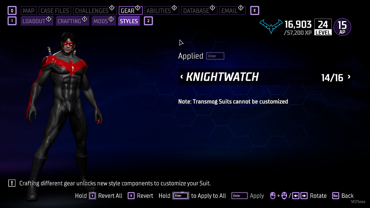 Gotham Knights — Red Nightwing Costume New 52