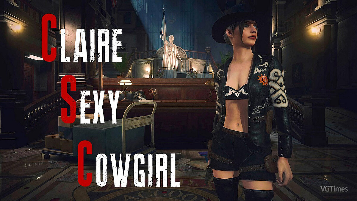 Resident Evil 2 — Claire is a sexy cowgirl