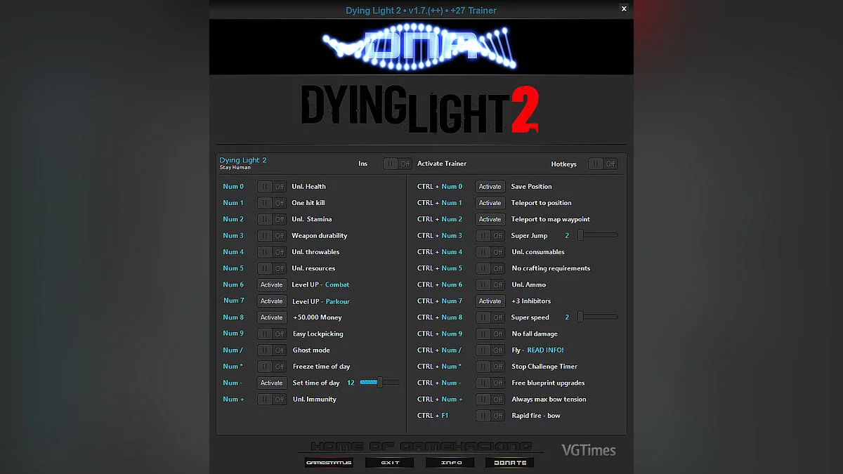 Dying Light 2 Stay Human — Entrenador (+27) [1.7]