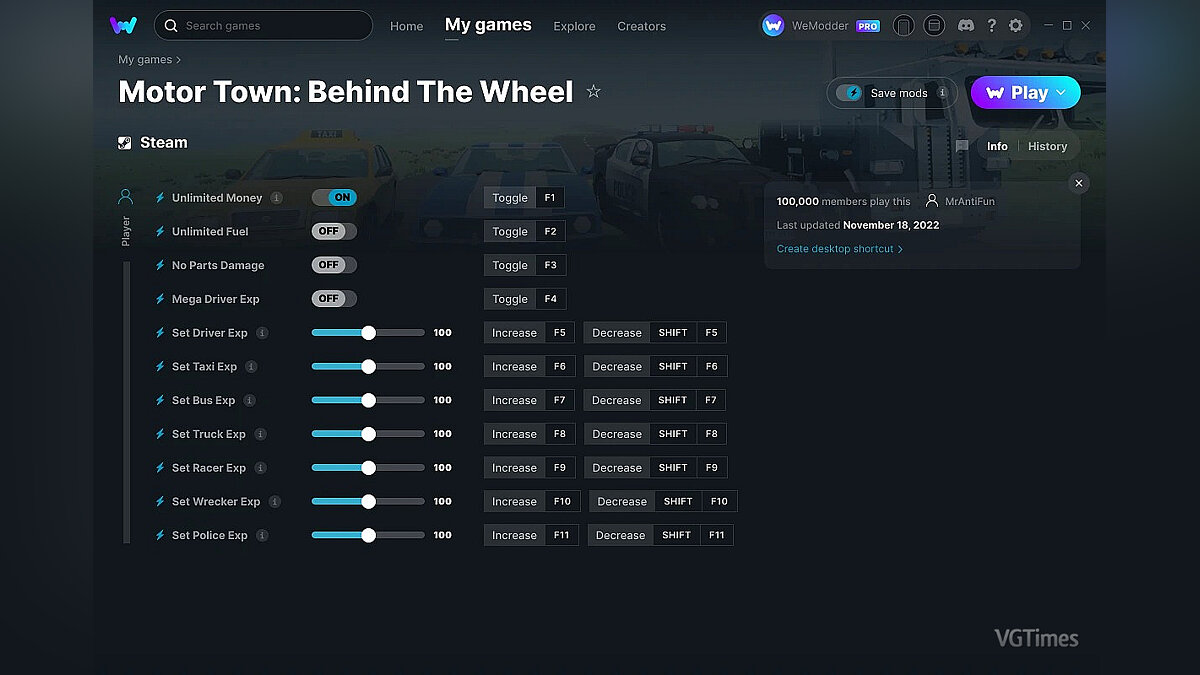 Motor Town: Behind The Wheel — Trainer (+11) from 11/18/2022 [WeMod]