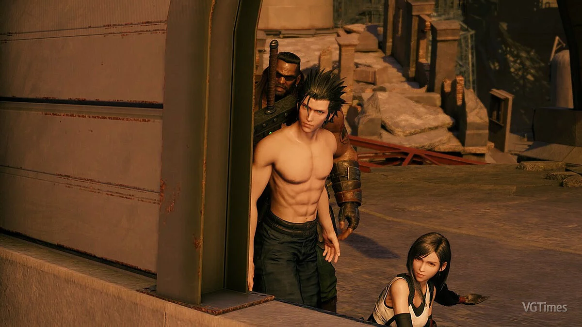 Final Fantasy VII Remake — Зак без рубашки