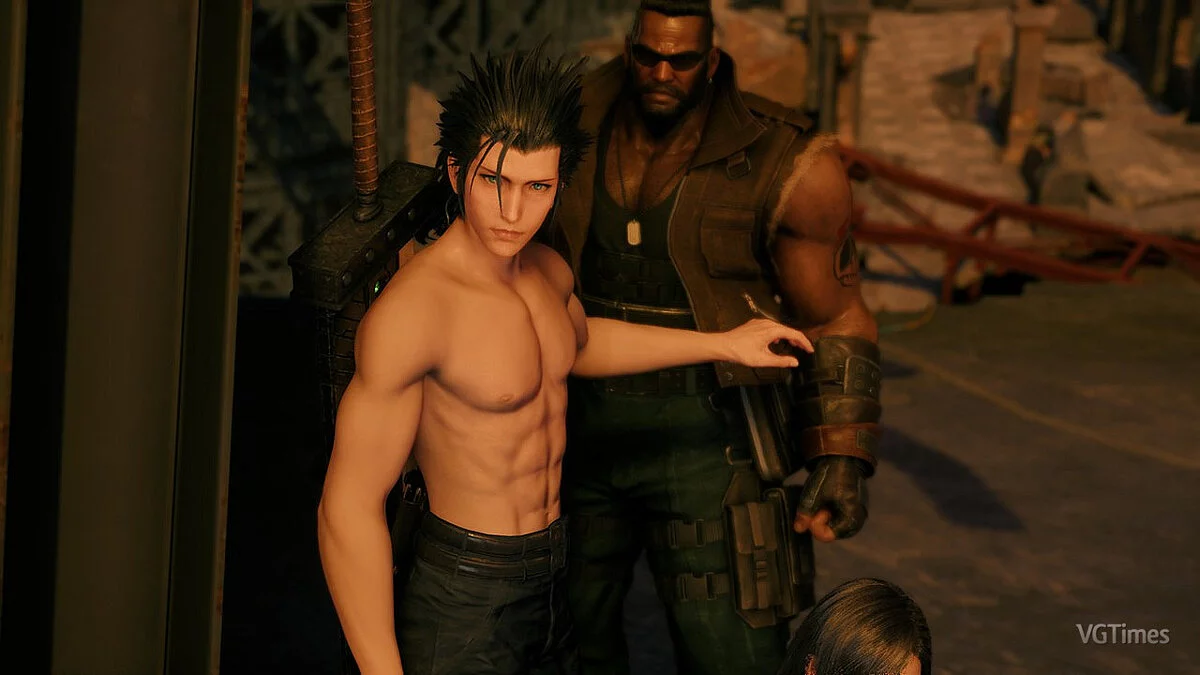 Final Fantasy VII Remake — Zack shirtless