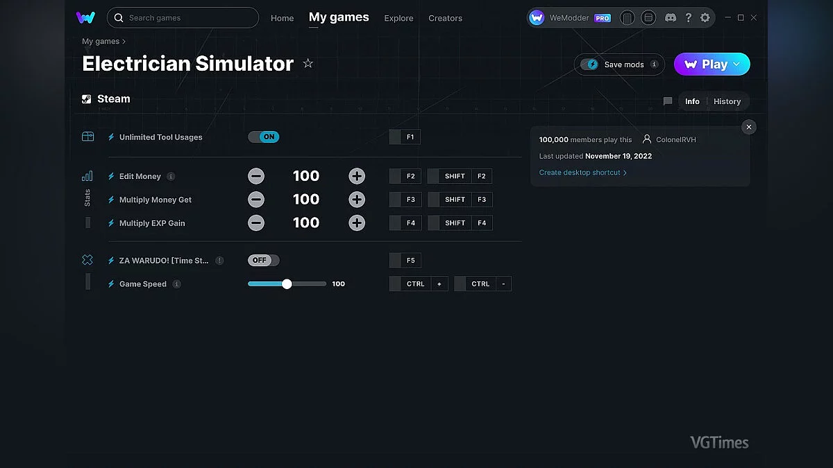 Electrician Simulator — Trainer (+6) from 11/19/2022 [WeMod]