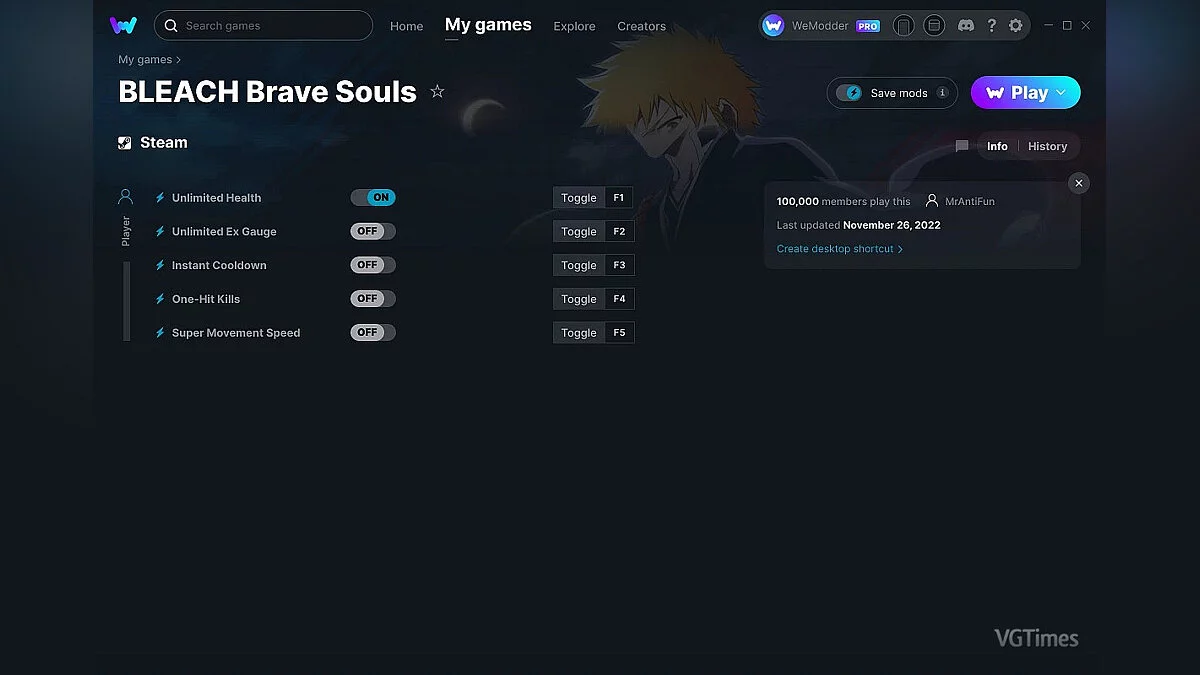 BLEACH Brave Souls — Trainer (+5) from 11/26/2022 [WeMod]