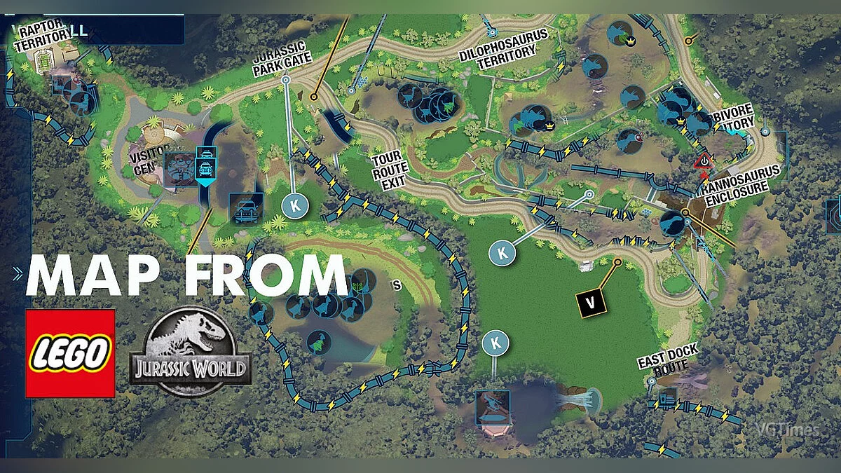 Jurassic World Evolution — Map from the game LEGO Jurassic Park