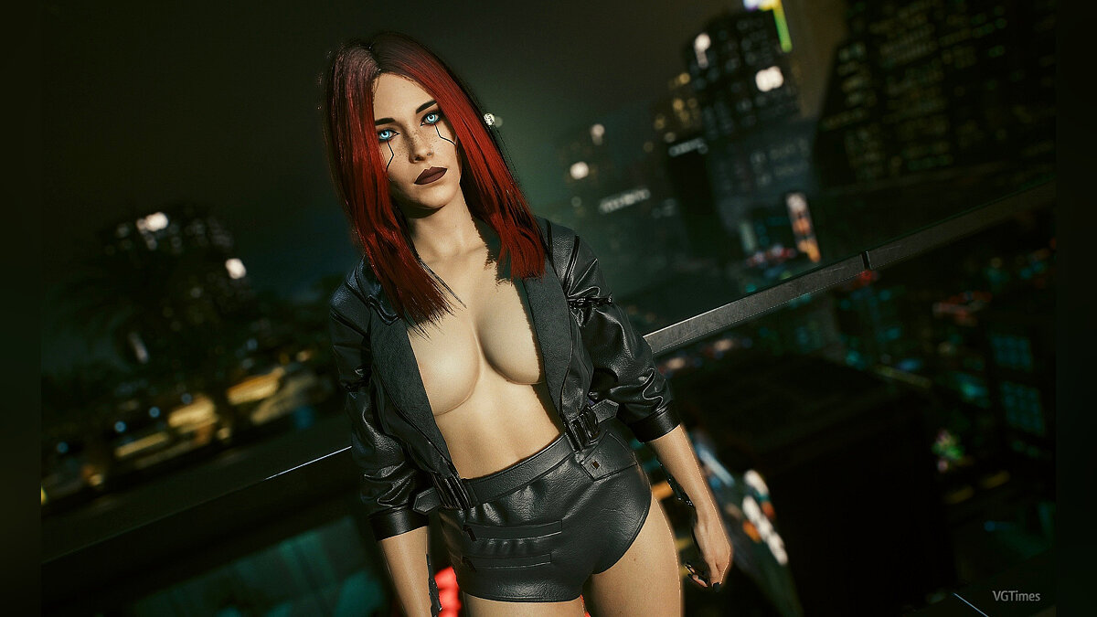 Cyberpunk 2077 — Red-haired lady with big breasts