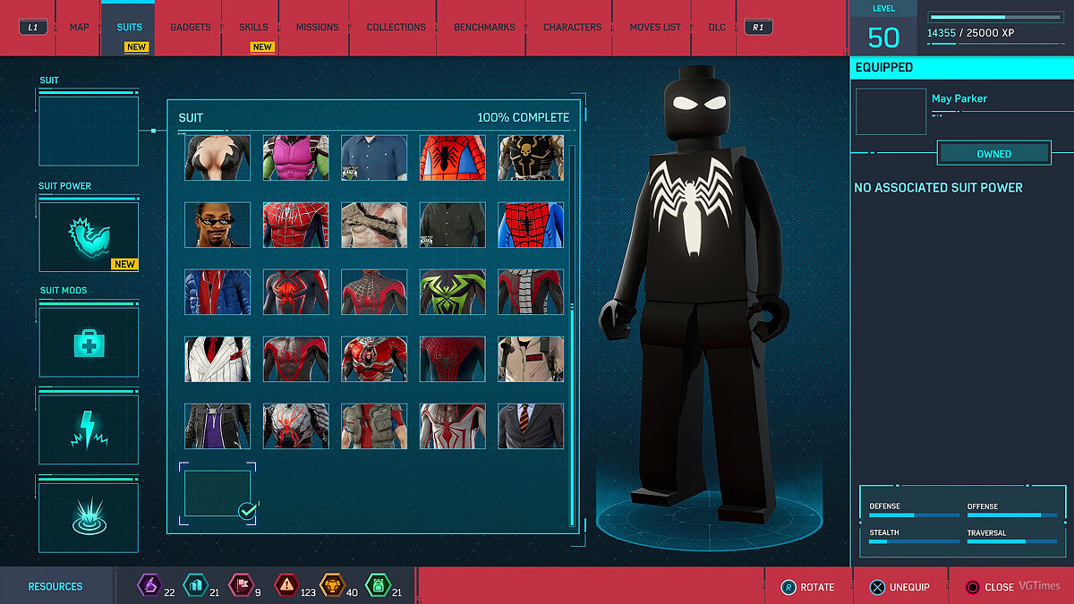 Marvel&#039;s Spider-Man Remastered — "Lego" symbiote (slot for suit)