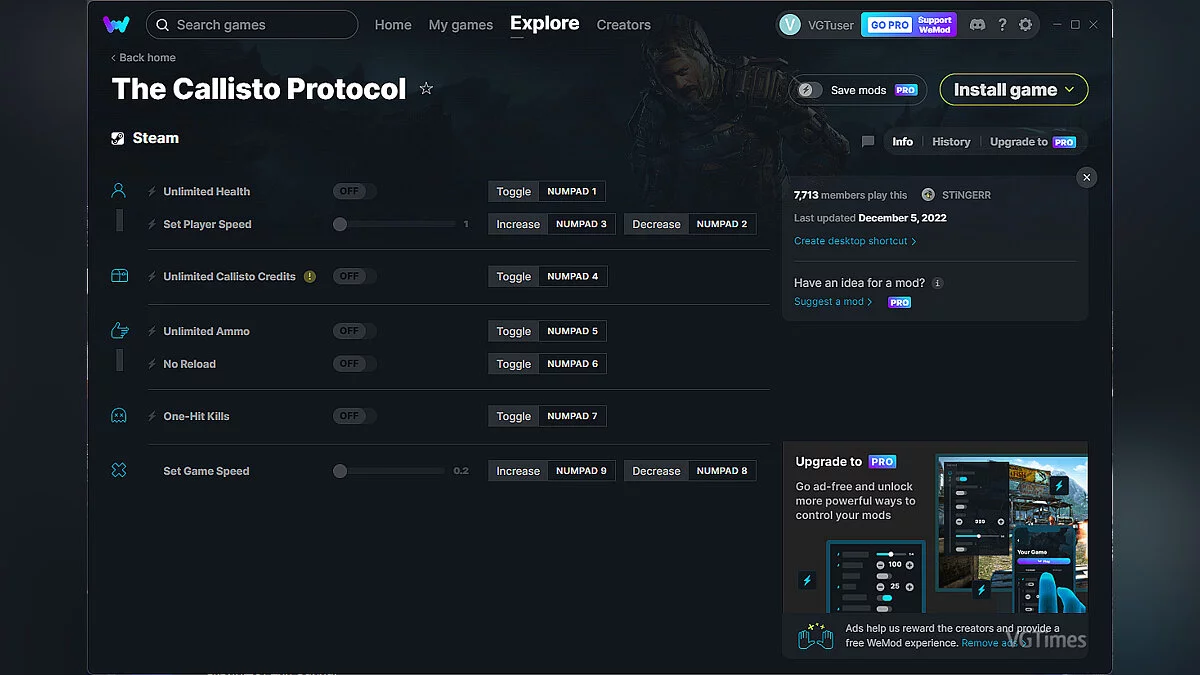 The Callisto Protocol — Entrenador (+7) del 12.05.2022 [WeMod]