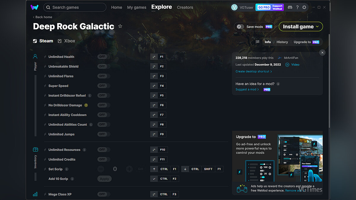 Deep Rock Galactic — Trainer (+27) from 12/09/2022 [WeMod]