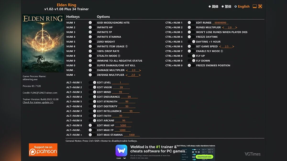 Elden Ring — Trainer (+34) [1.02 - 1.08]