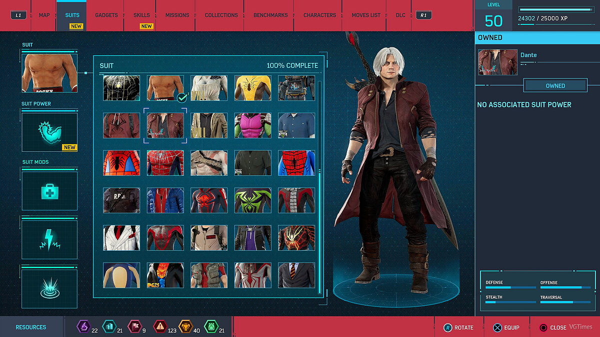 Marvel&#039;s Spider-Man Remastered — Dante from Devil May Cry 5 (new slot)