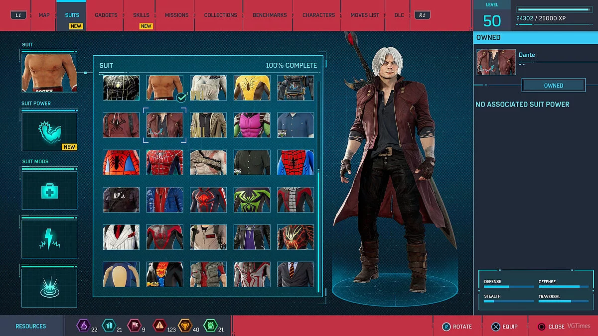 Marvel&#039;s Spider-Man Remastered — Dante de Devil May Cry 5 (nueva ranura)