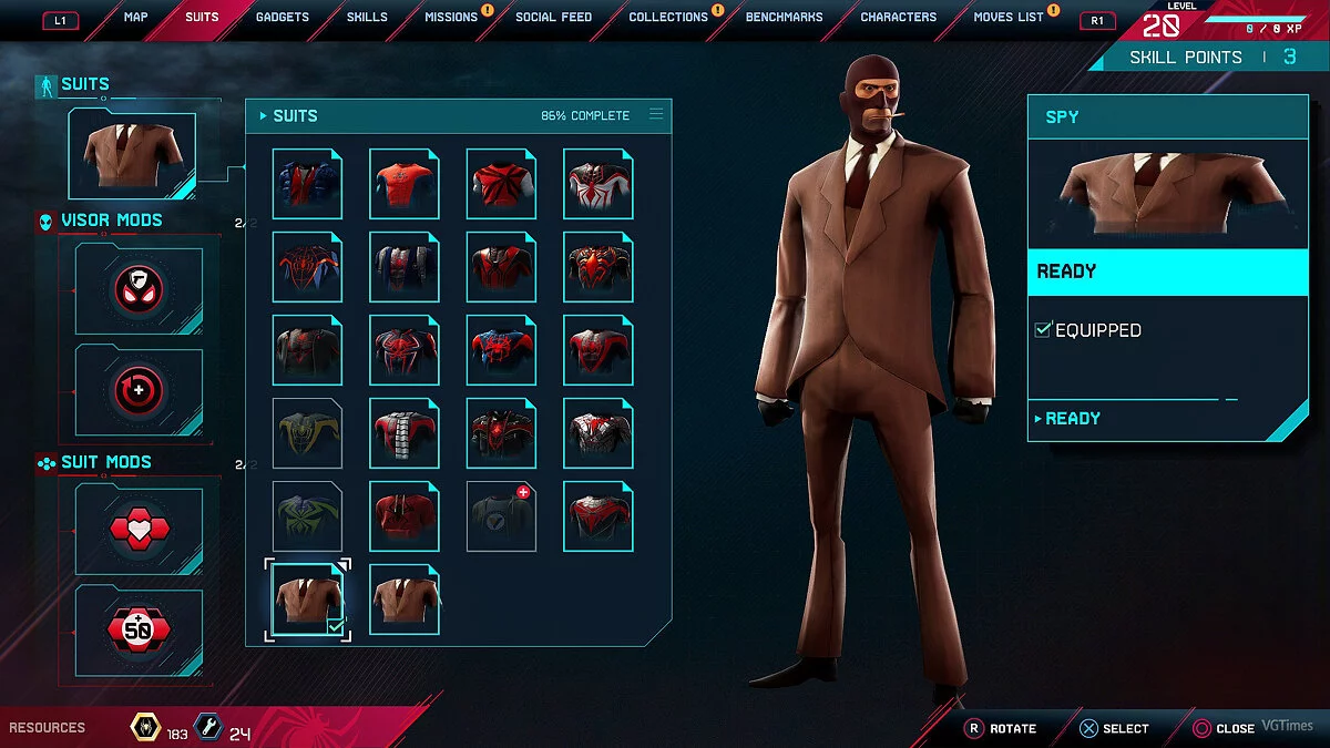 Marvel's Spider-Man: Miles Morales — Шпигун з гри Team Fortress (новий слот)