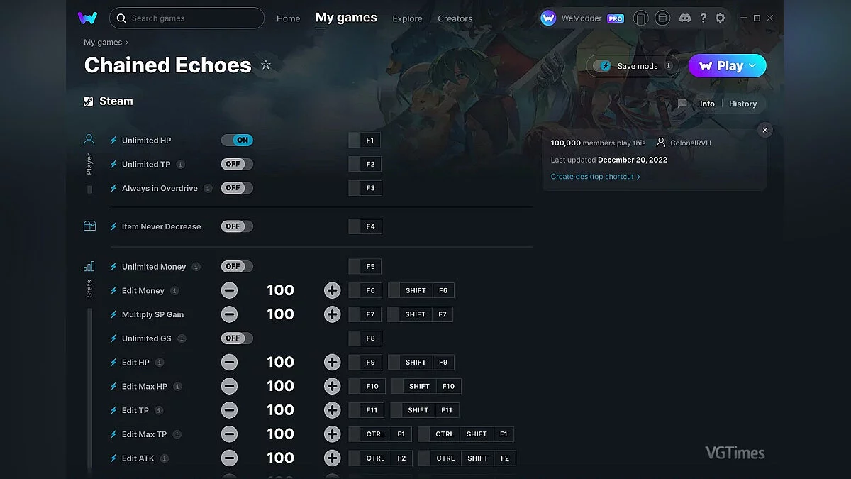 Chained Echoes — Trainer (+33) from 12/20/2022 [WeMod]