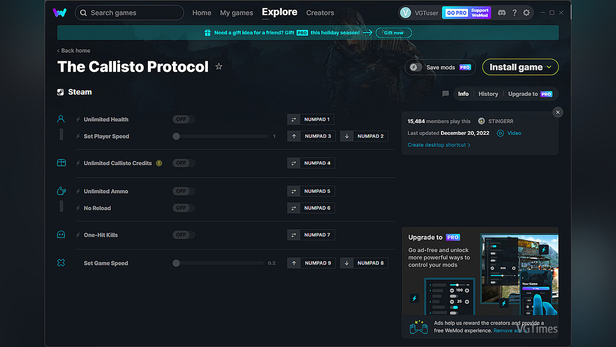 The Callisto Protocol — Trainer (+7) from 12/20/2022 [WeMod]