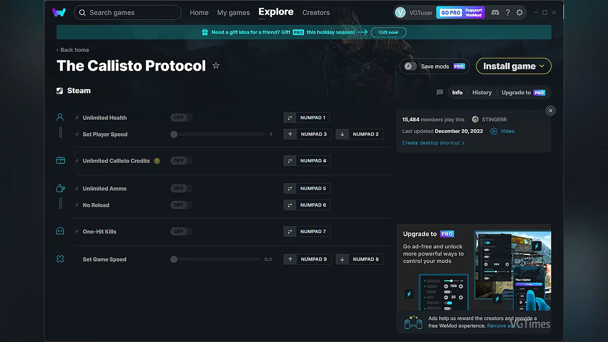 The Callisto Protocol — Entrenador (+7) del 20/12/2022 [WeMod]