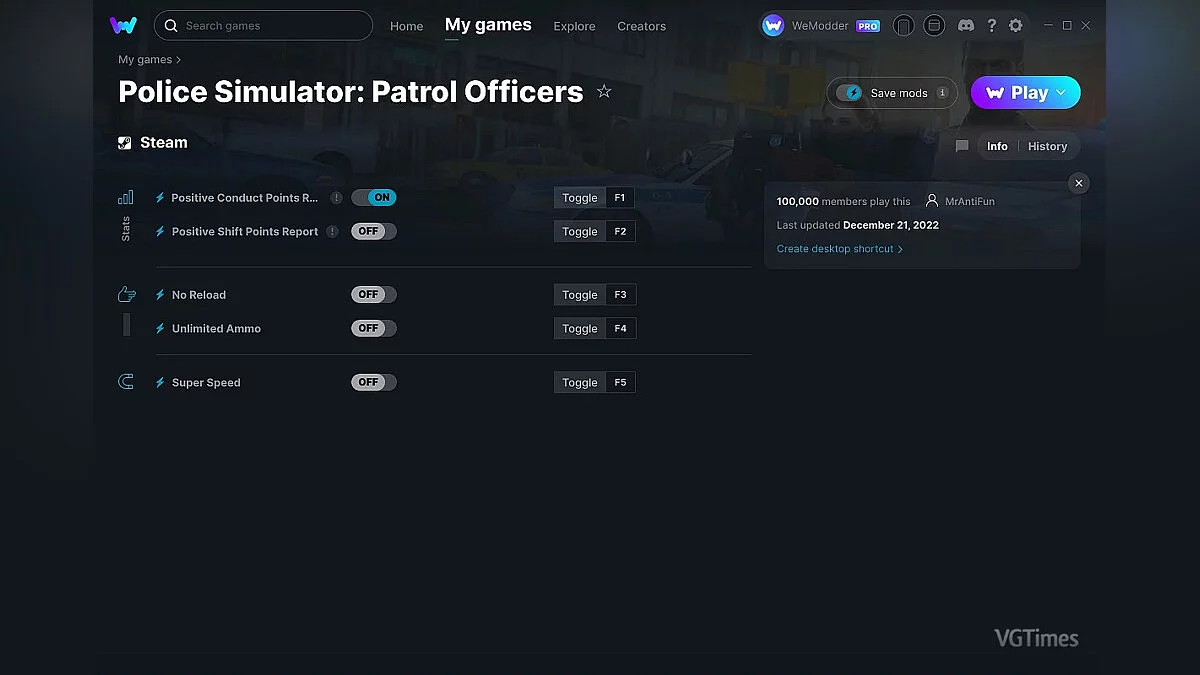 Police Simulator: Patrol Officers — Trainer (+5) from 12/21/2022 [WeMod]