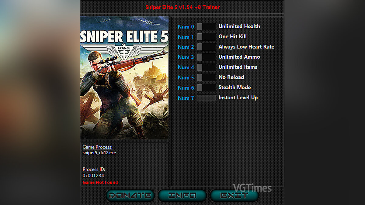 Sniper Elite 5 — Trainer (+8) [1.54]