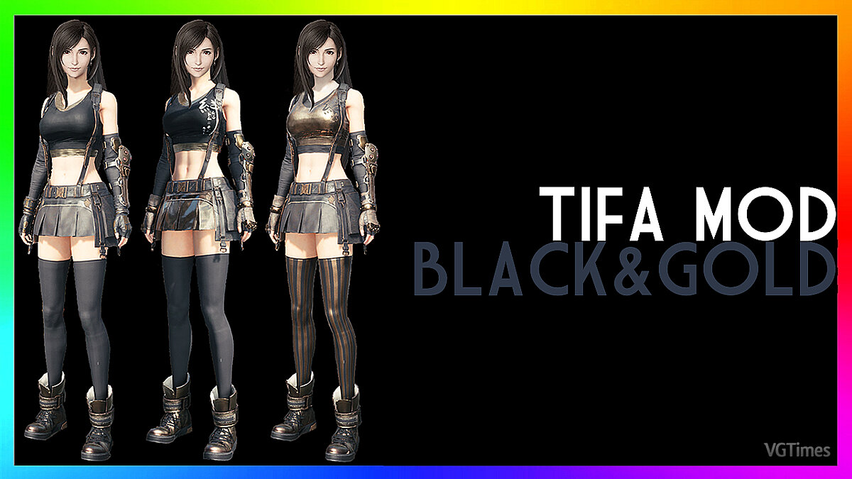 Final Fantasy VII Remake — Tifa in black and gold