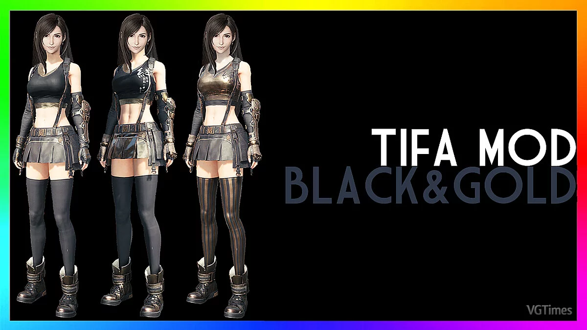 Final Fantasy VII Remake — Tifa en negro y oro