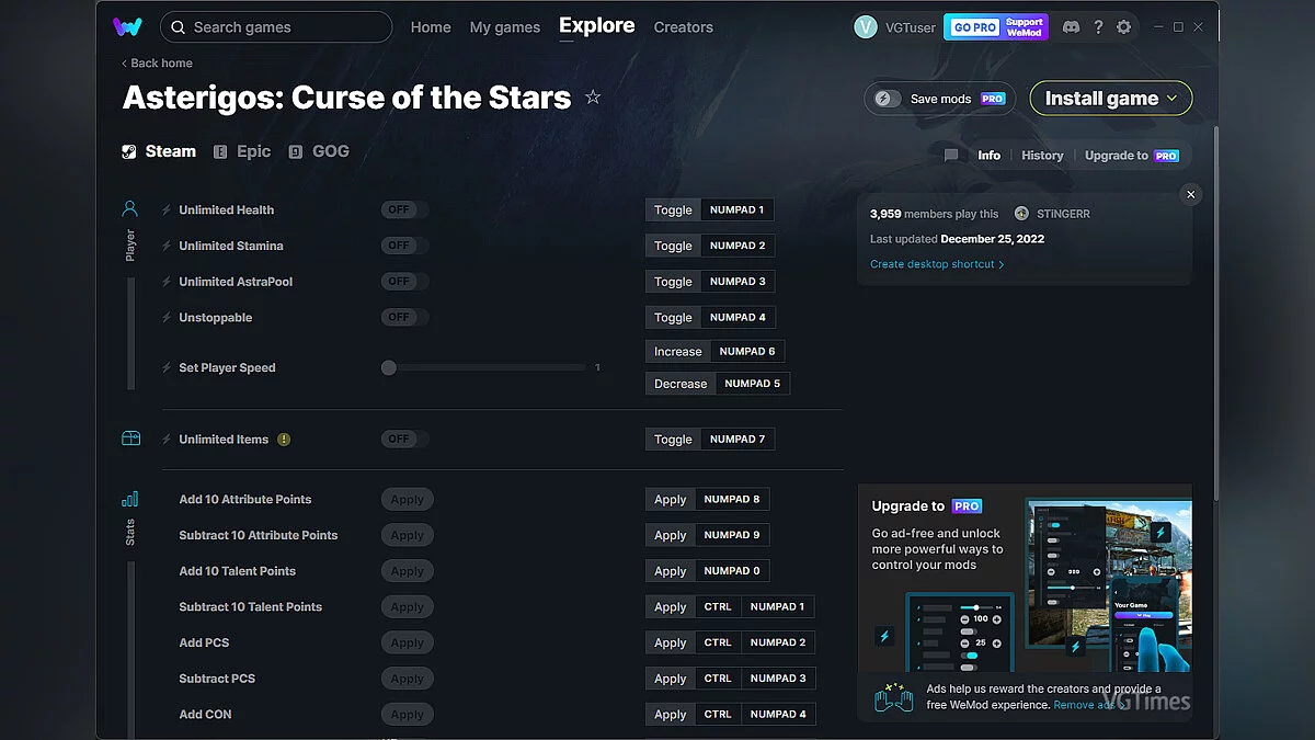 Asterigos: Curse of the Stars — Trainer (+22) from 12/25/2022 [WeMod]