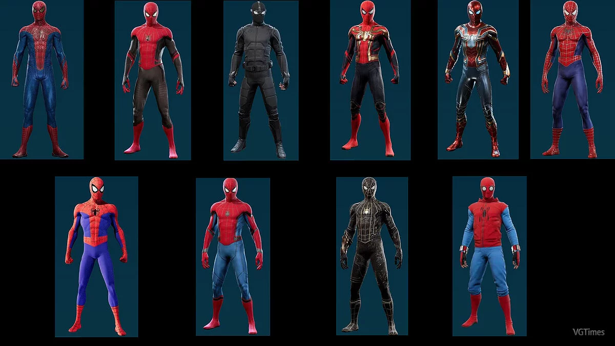 Marvel&#039;s Spider-Man: Miles Morales — Full set of costumes from the game Spider-Man Remastered