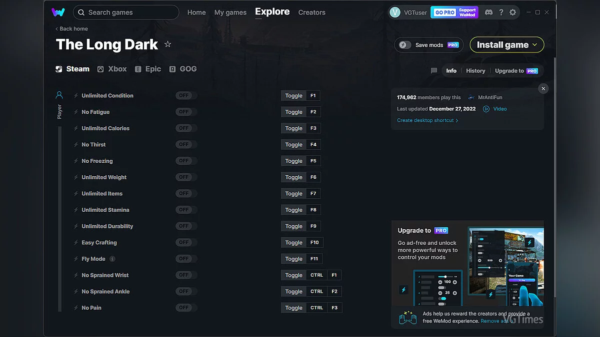 The Long Dark — Entrenador (+14) del 27/12/2022 [WeMod]