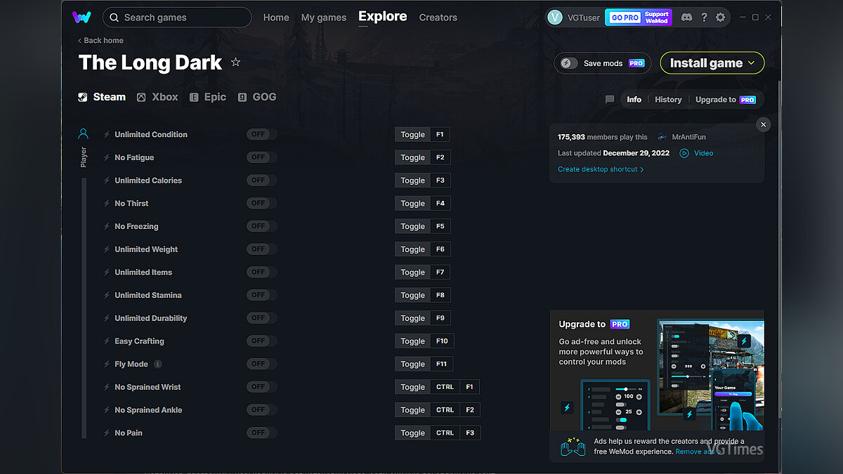 The Long Dark — Trainer (+14) from 12/29/2022 [WeMod]