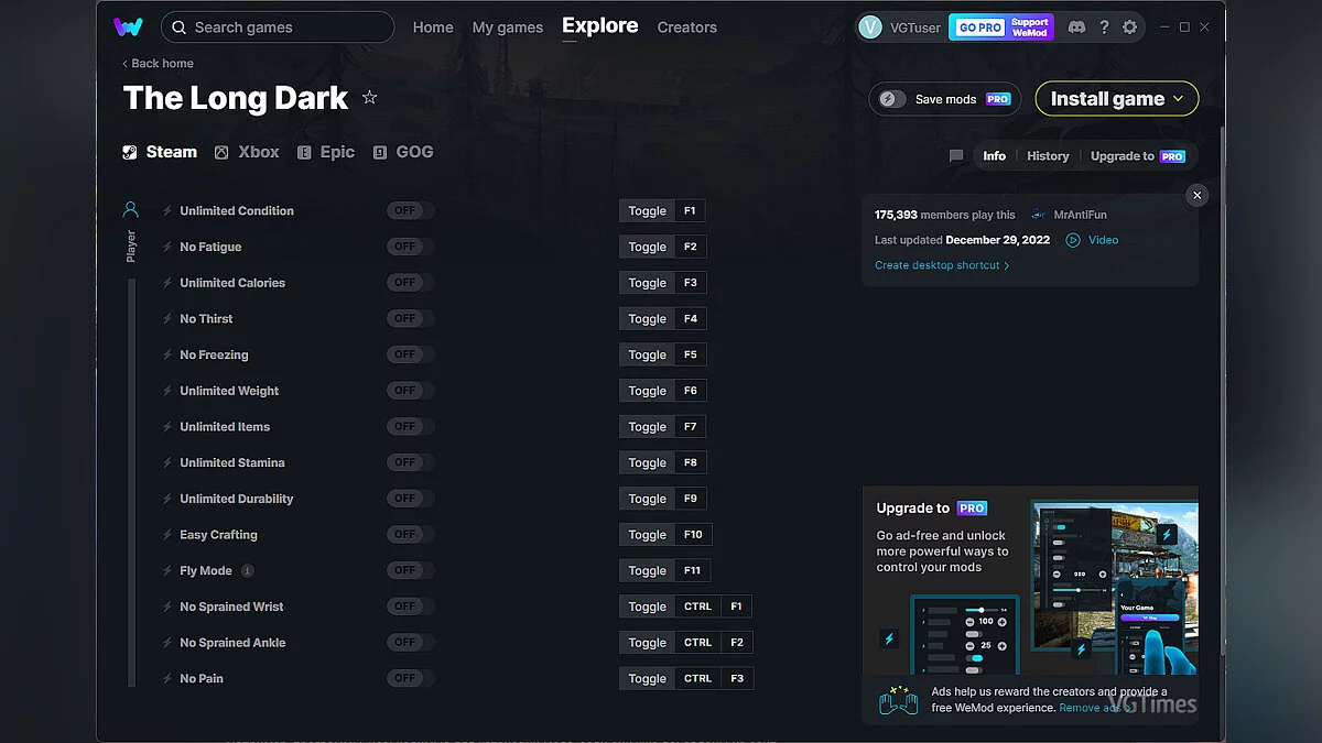 The Long Dark — Entrenador (+14) del 29/12/2022 [WeMod]