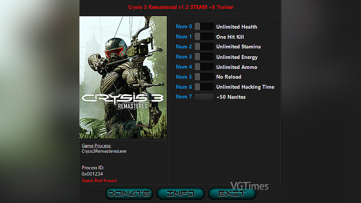 Crysis Remastered Trilogy — Trainer (+8) [1.2/Steam]