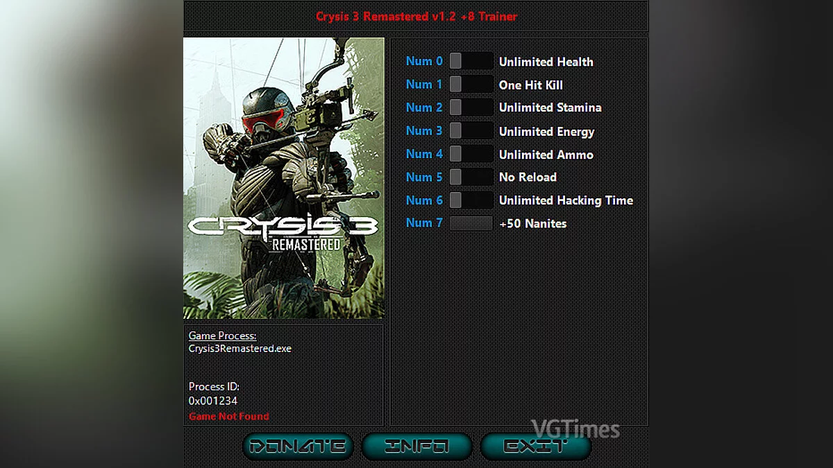 Crysis Remastered Trilogy — Trainer (+8) [1.2/Epic Games]